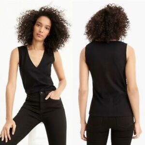 New J Crew Ponte Cross Over Black Shell Top Sz S